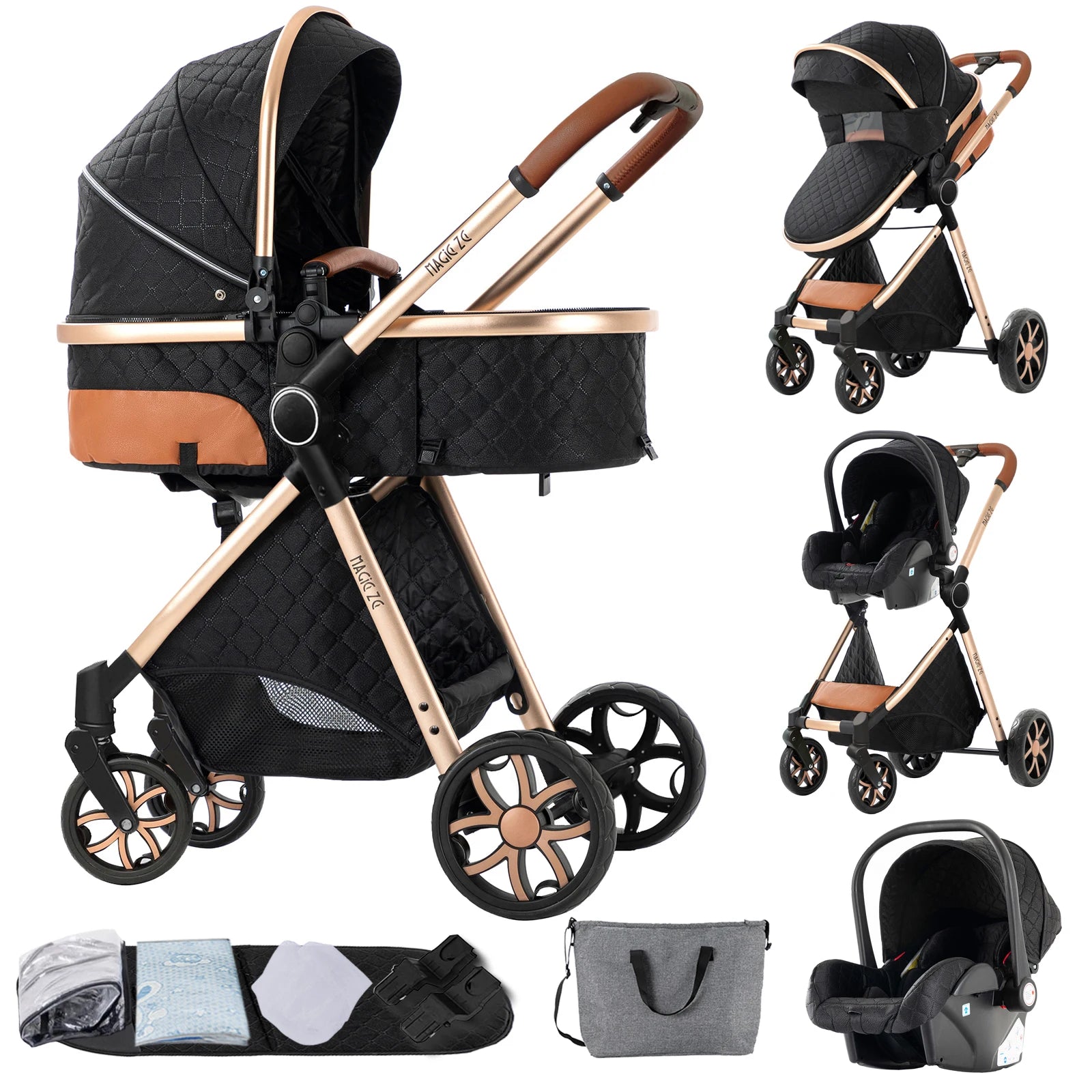👶 Luxe 3-in-1 Kinderwagen – Comfort & Stijl voor jou en je baby