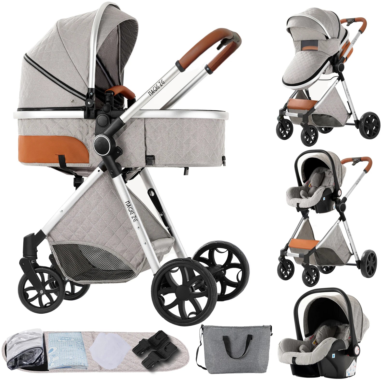 👶 Luxe 3-in-1 Kinderwagen – Comfort & Stijl voor jou en je baby