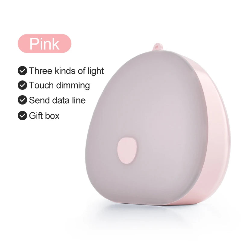 Qaca Warm Wit Zacht Led Nachtlampje Voor Verpleegkunde Leren Slaapkamer Decoratie Touch Sensor Draagbare Lamp Baby Kids Cadeau