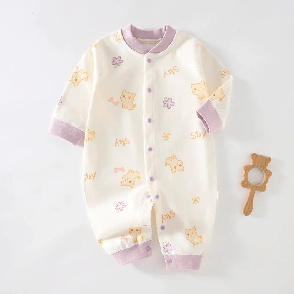 Loungewear Baby Romper – 100% Katoen met Beertjespatch