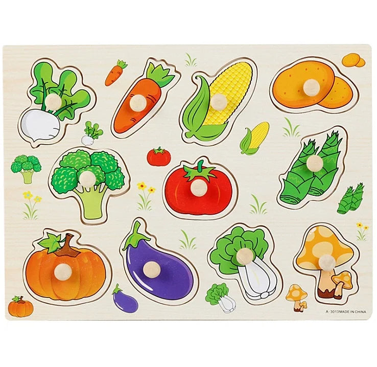 Montessori Houten Dierenpuzzel – Educatief Speelgoed met Handgrepen (30 cm)