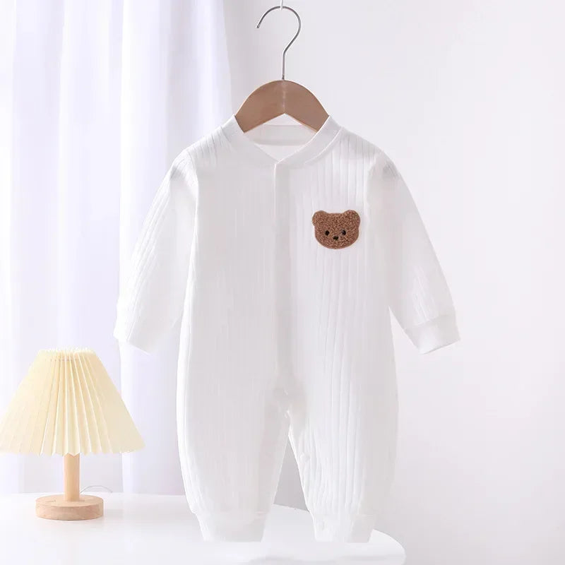 Loungewear Baby Romper – 100% Katoen met Beertjespatch