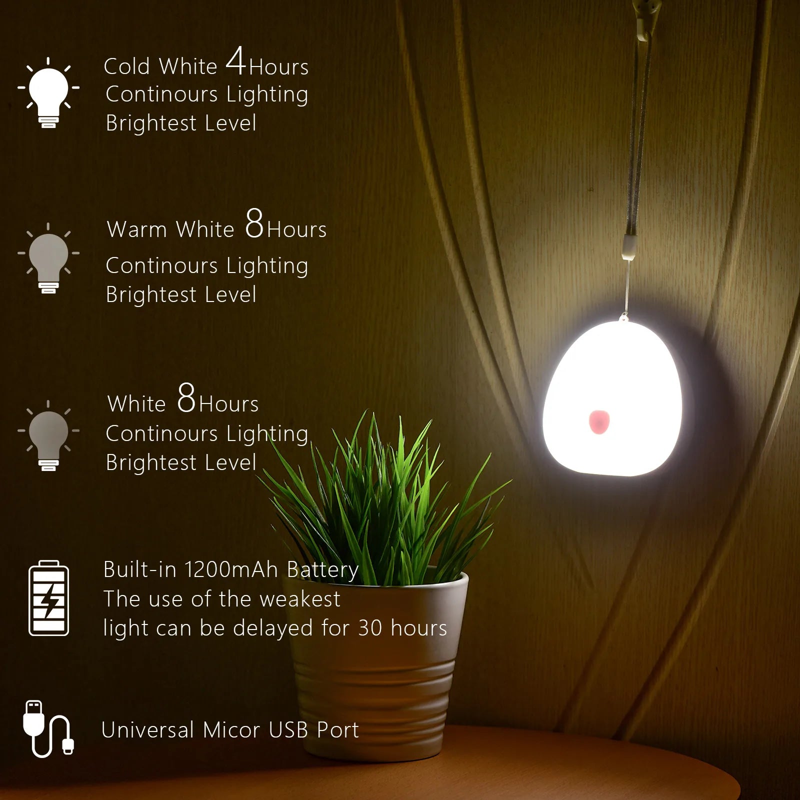Qaca Warm Wit Zacht Led Nachtlampje Voor Verpleegkunde Leren Slaapkamer Decoratie Touch Sensor Draagbare Lamp Baby Kids Cadeau