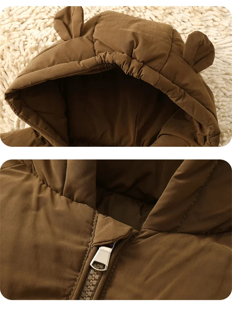 Warme Winterjas voor Kinderen – Gewatteerde Parka met Capuchon