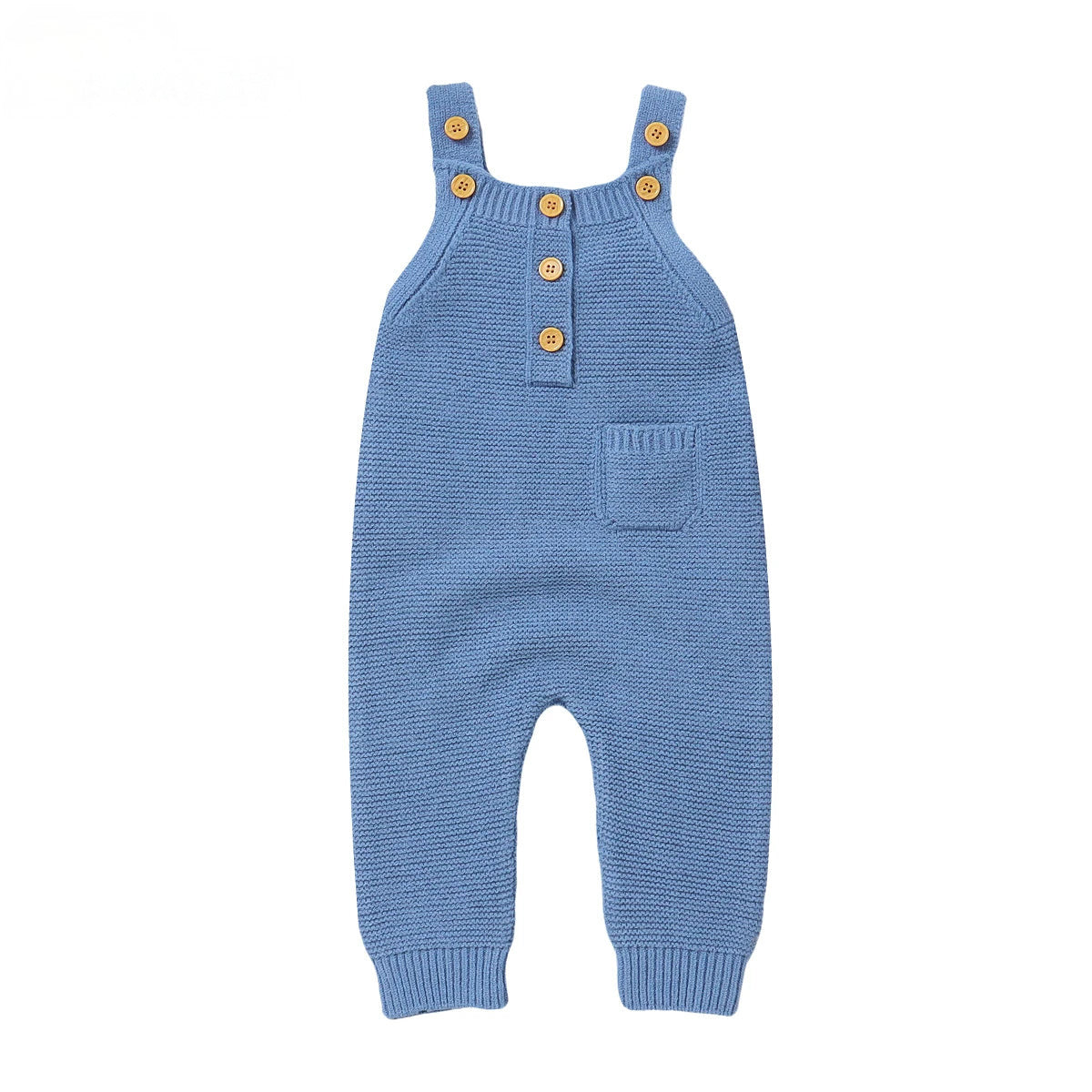 Gebreide Baby Overal – Mouwloze Jumpsuit met Knoopjes