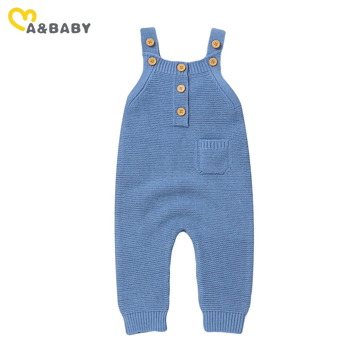 Gebreide Baby Overal – Mouwloze Jumpsuit met Knoopjes