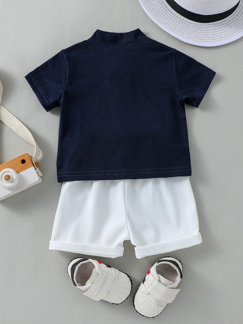 2-Delige Baby Zomerset – T-shirt &amp; Witte Shorts