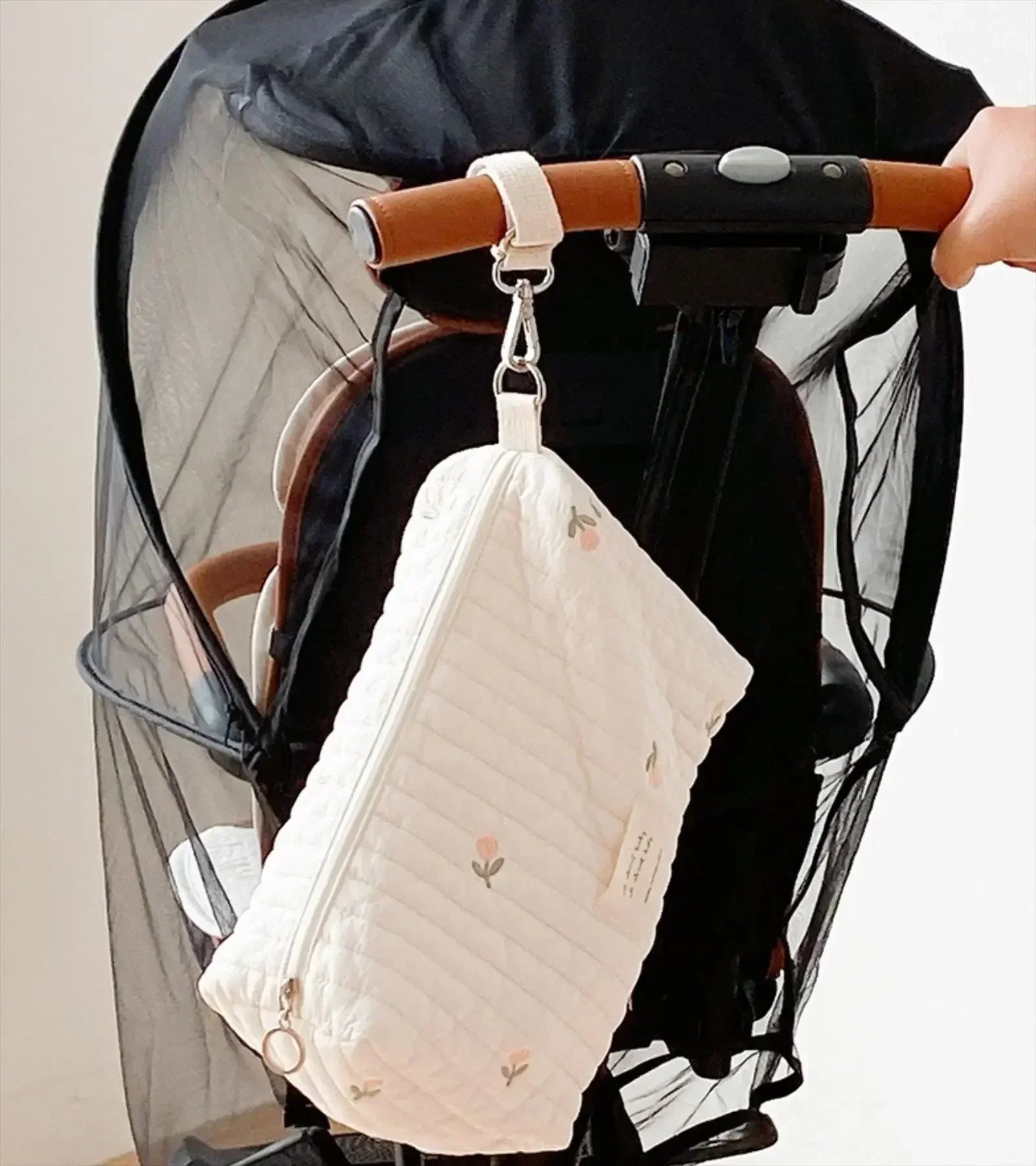 Gewatteerde Kinderwagen Organizer – Baby Caddy &  Mama Tas