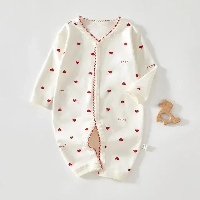 Loungewear Baby Romper – 100% Katoen met Beertjespatch