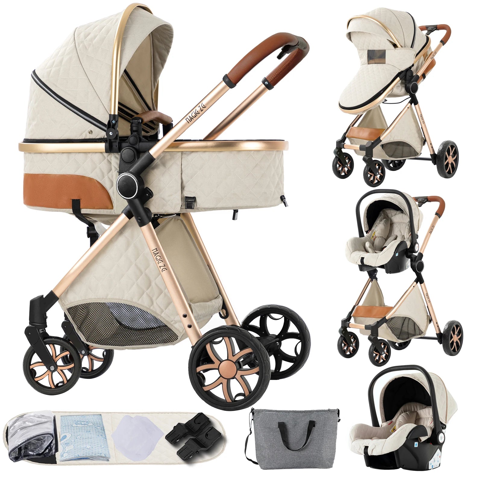 👶 Luxe 3-in-1 Kinderwagen – Comfort & Stijl voor jou en je baby