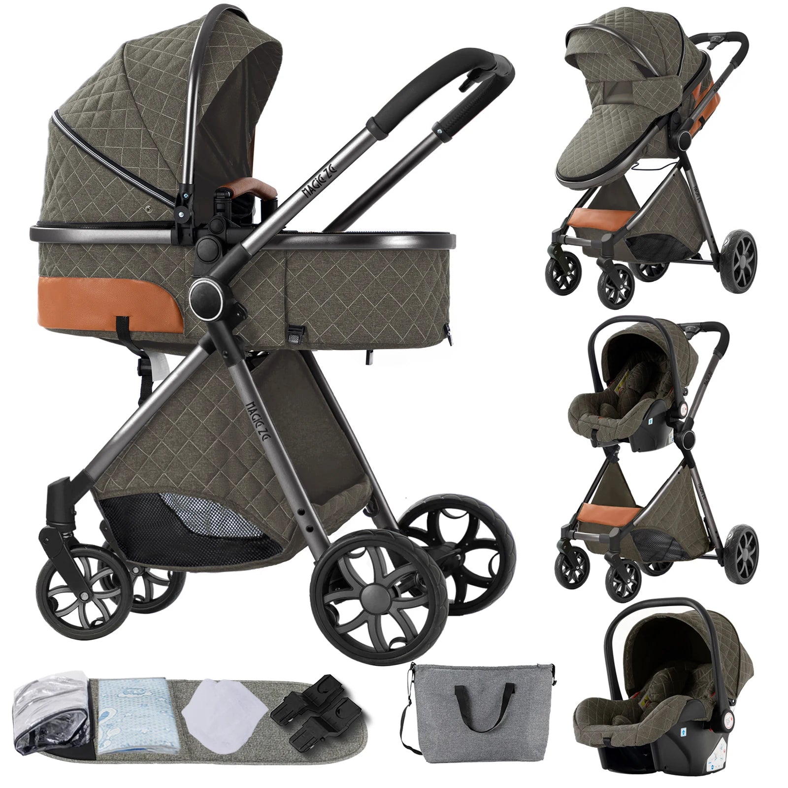👶 Luxe 3-in-1 Kinderwagen – Comfort & Stijl voor jou en je baby