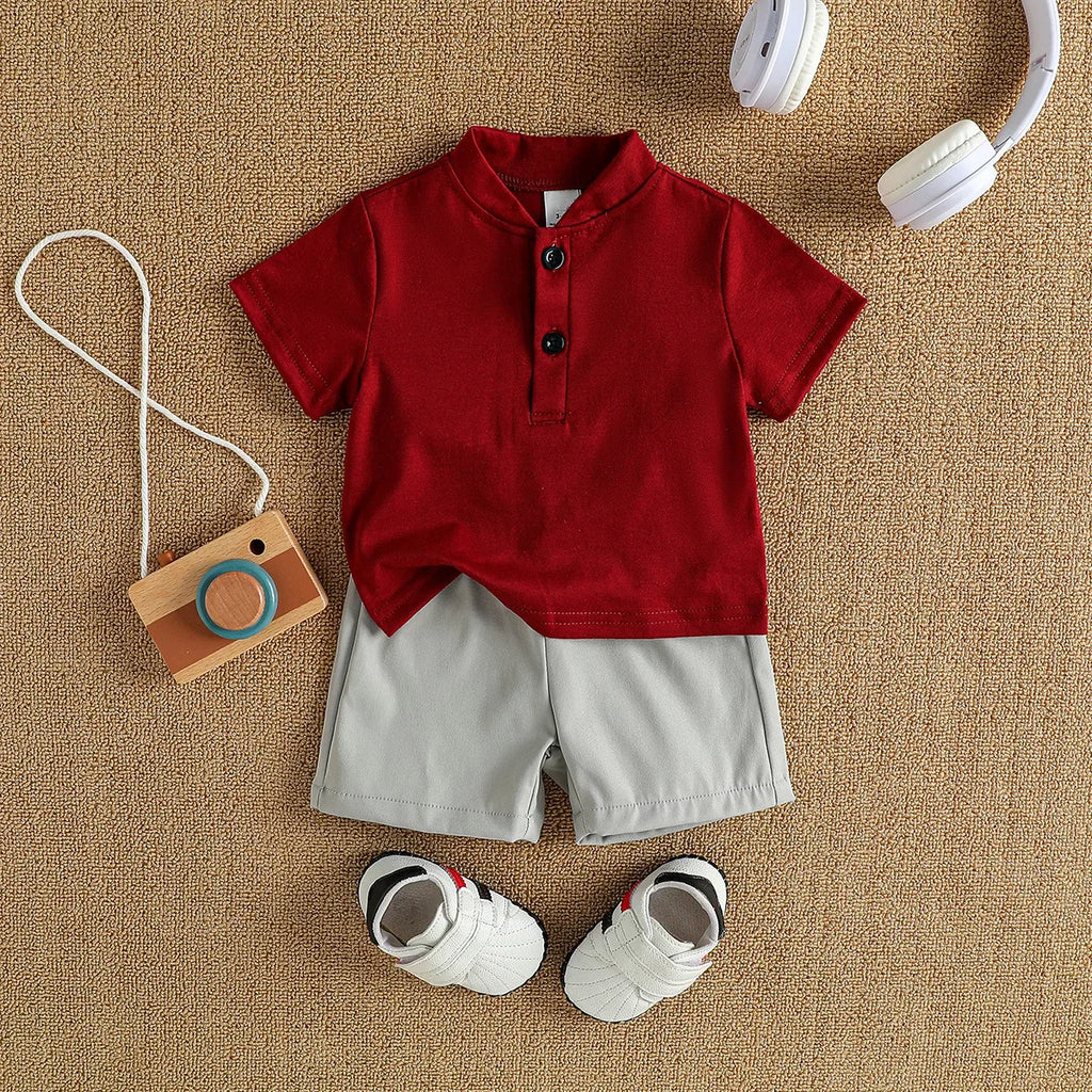 2-Delige Baby Zomerset – T-shirt & Witte Shorts