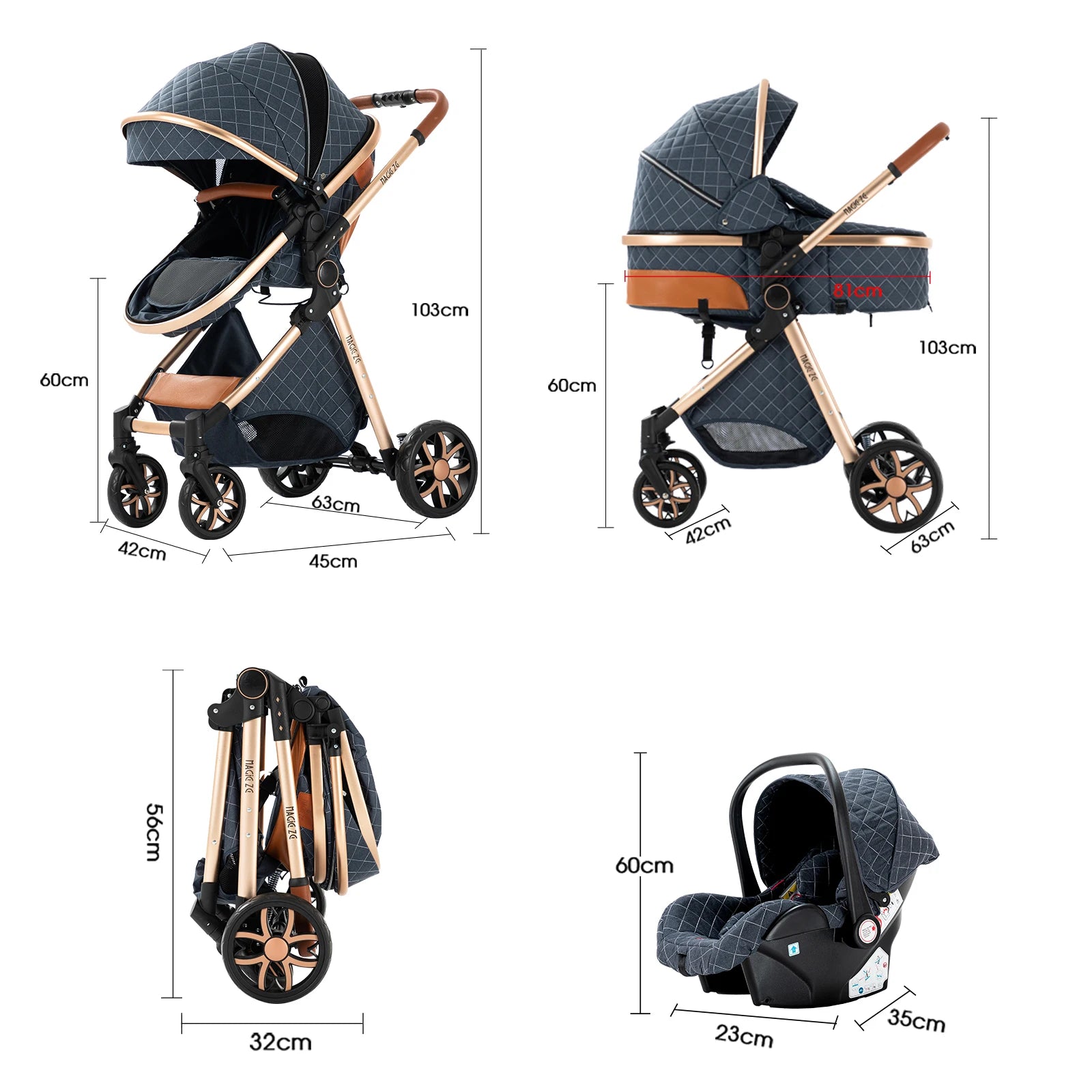 👶 Luxe 3-in-1 Kinderwagen – Comfort & Stijl voor jou en je baby