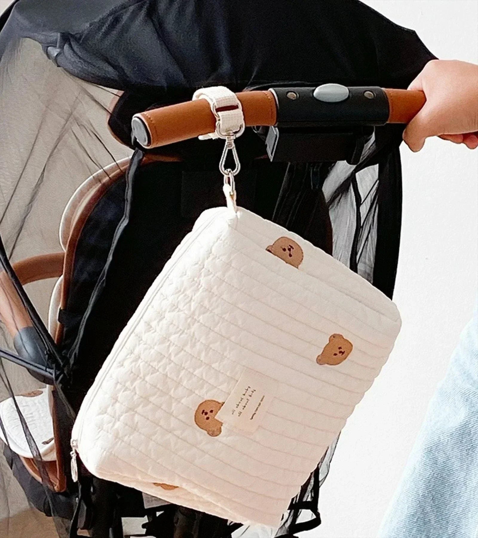 Gewatteerde Kinderwagen Organizer – Baby Caddy &amp; Mama Tas