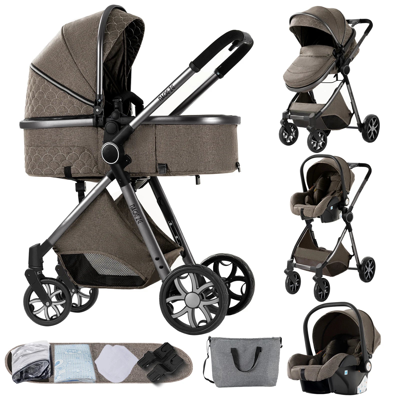 👶 Luxe 3-in-1 Kinderwagen – Comfort & Stijl voor jou en je baby