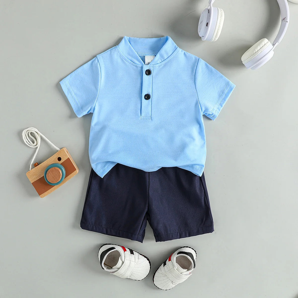 2-Delige Baby Zomerset – T-shirt &amp; Witte Shorts