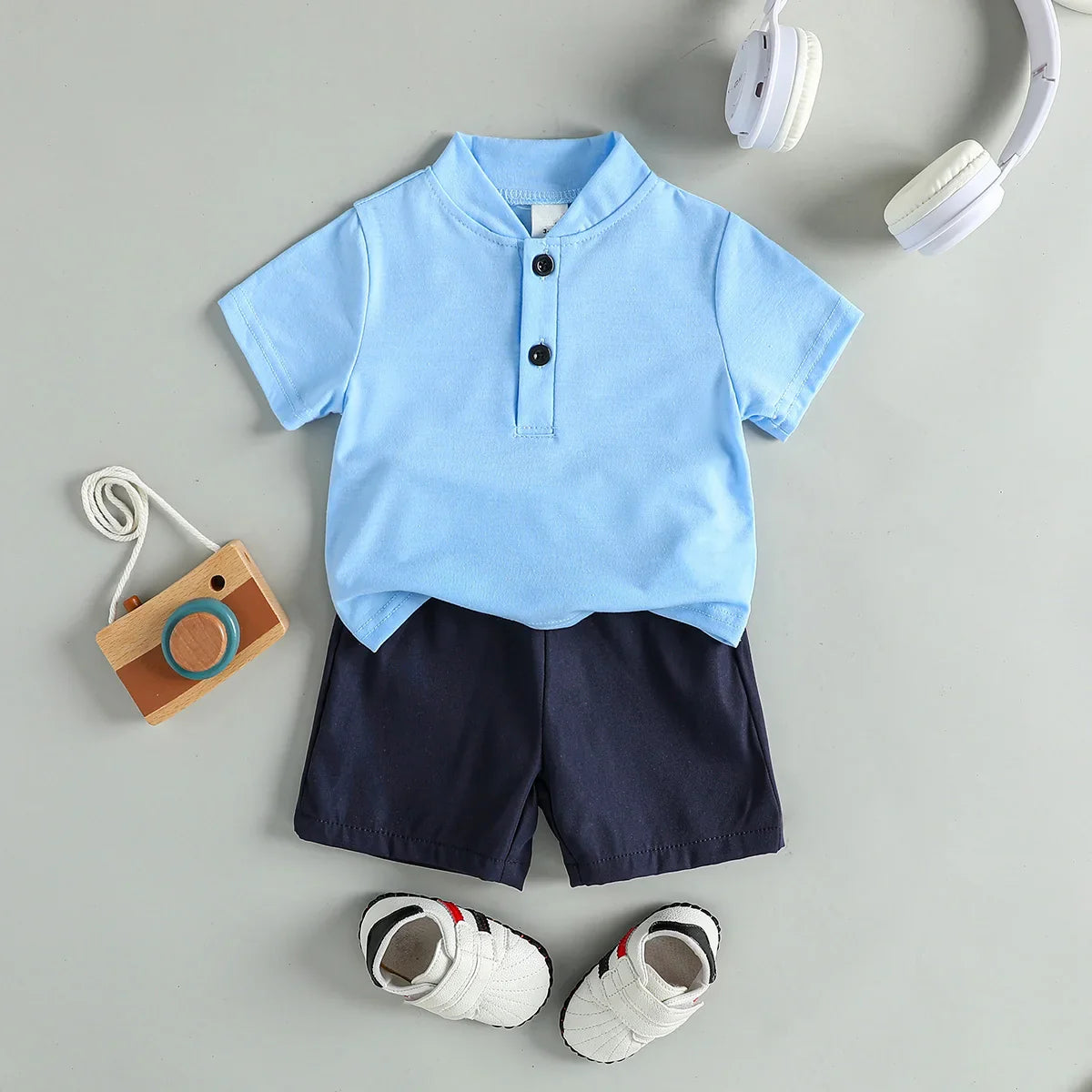 2-Delige Baby Zomerset – T-shirt & Witte Shorts