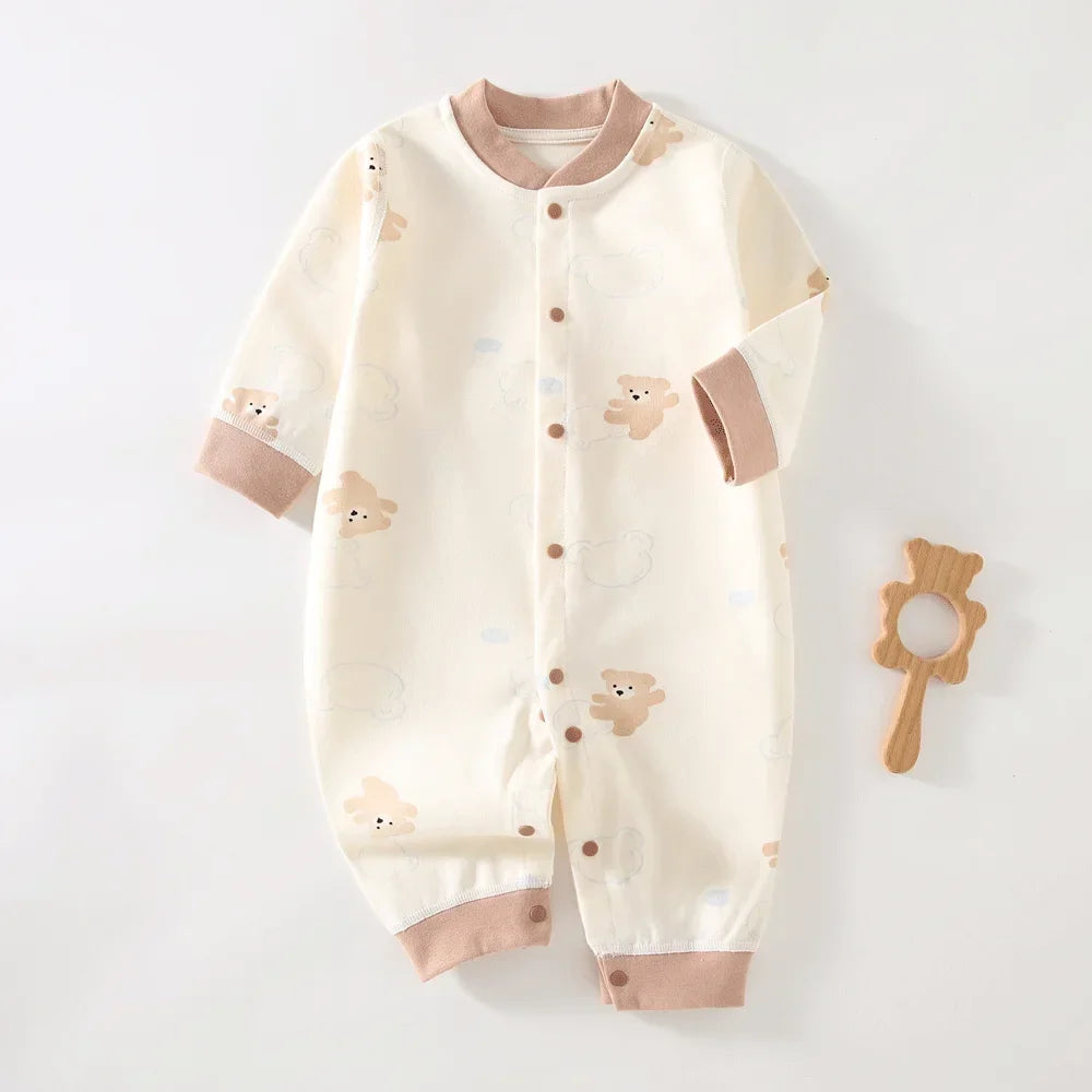 Loungewear Baby Romper – 100% Katoen met Beertjespatch