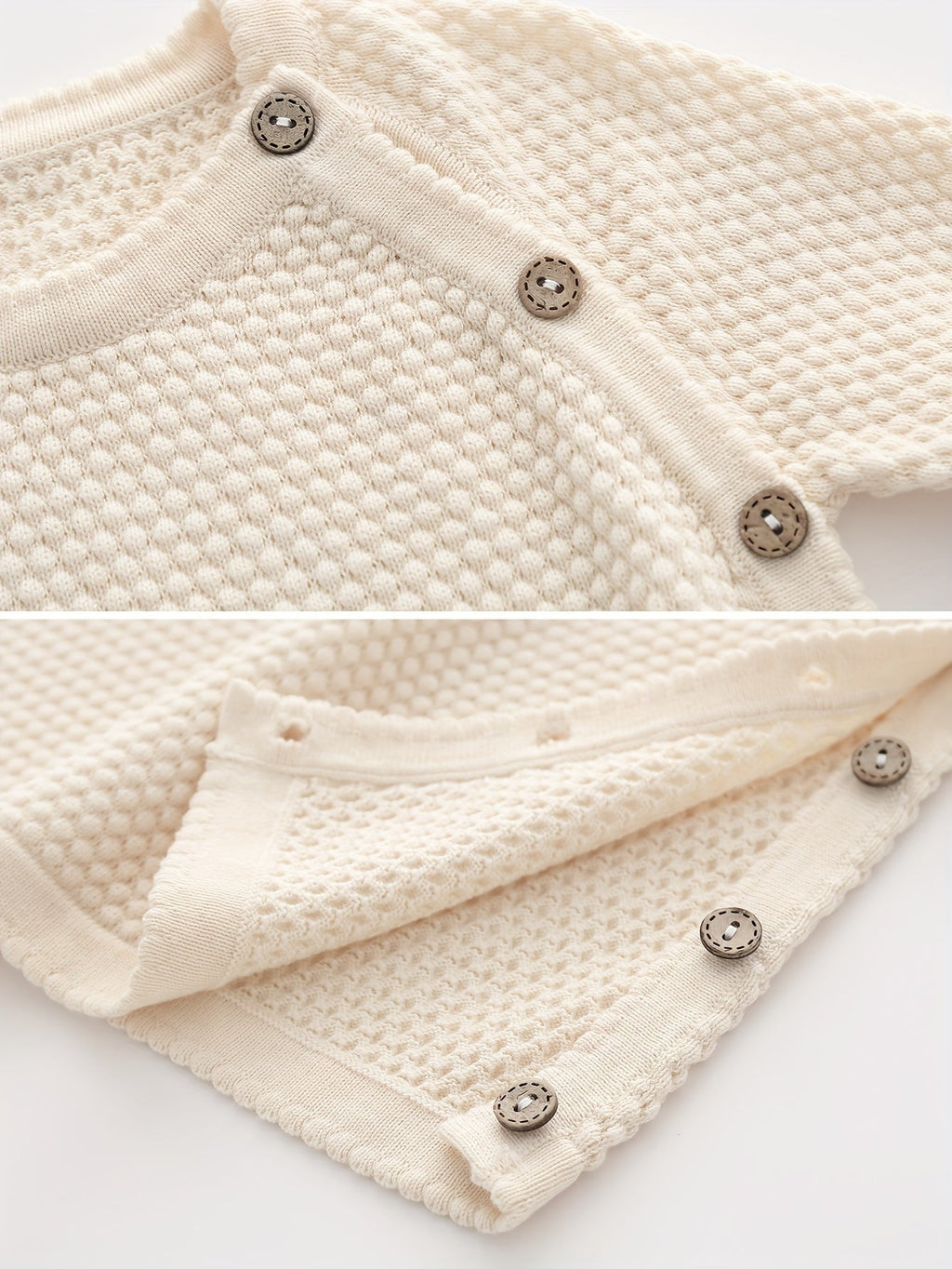 Effen Kleur Katoenen Pasgeboren Gebreide Trui Set met Broek, Tweedelig - Perfect voor Buiten