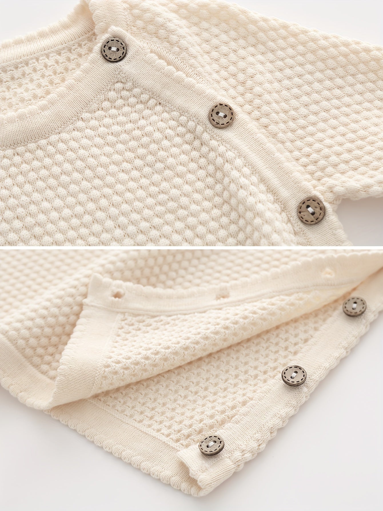 Effen Kleur Katoenen Pasgeboren Gebreide Trui Set met Broek, Tweedelig - Perfect voor Buiten