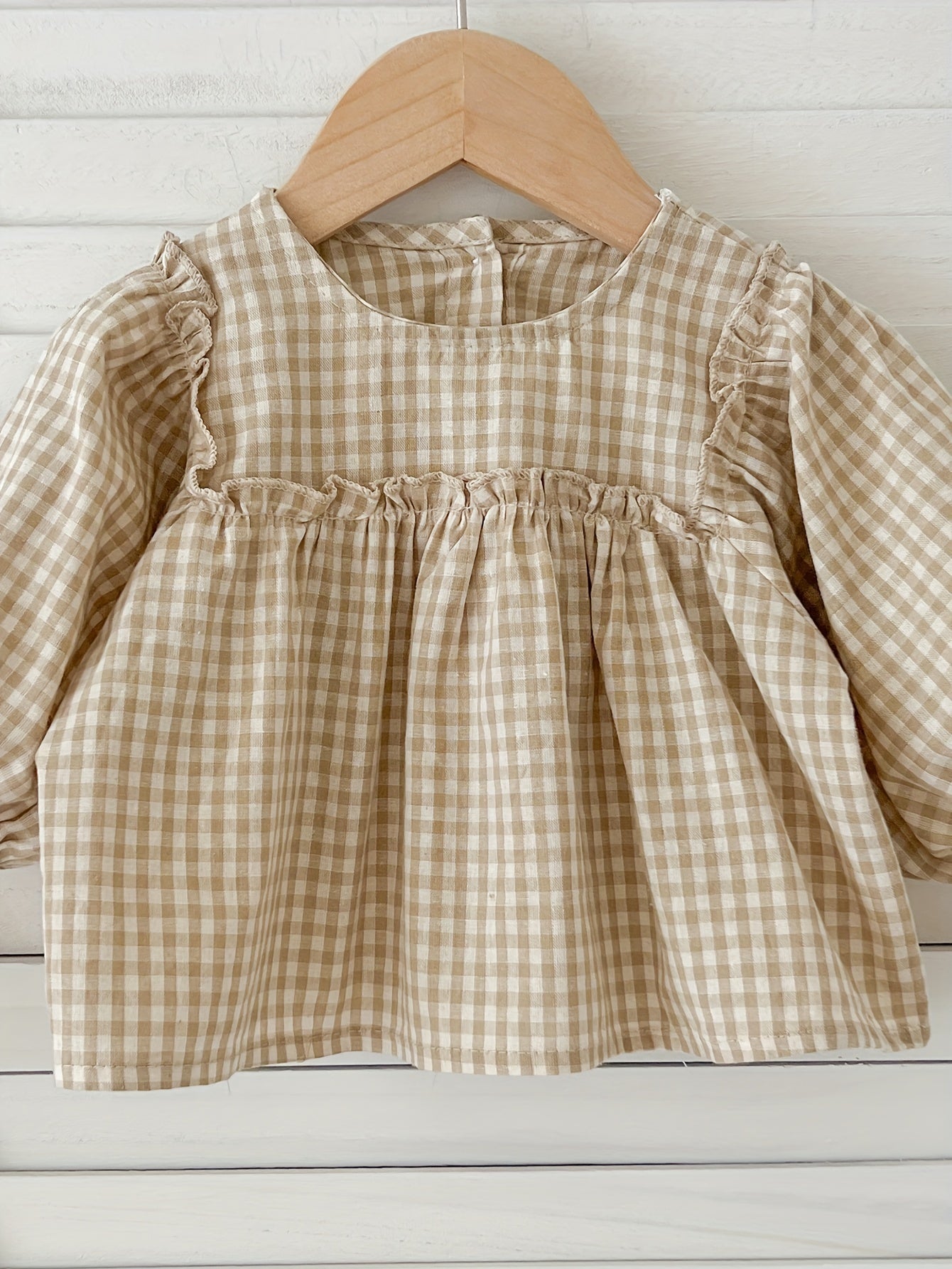 Vintage Babyset – Blouse &amp; Short in Khaki Ruit